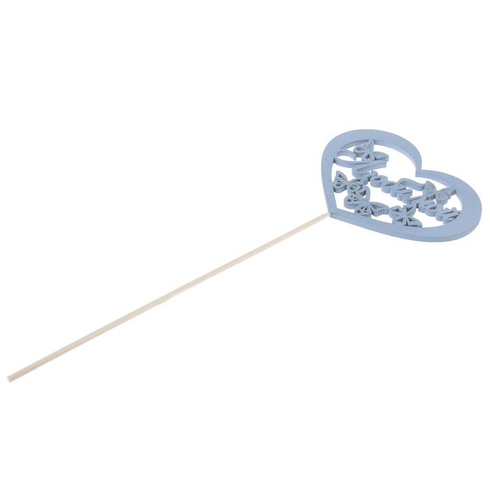 Топпер "Любимой" надпись внутри сердца с бабочками, 11 х 8, синий