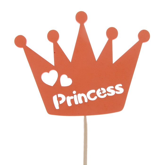 Топпер "Принцесса" с короной, 11 х 8,5, красный
