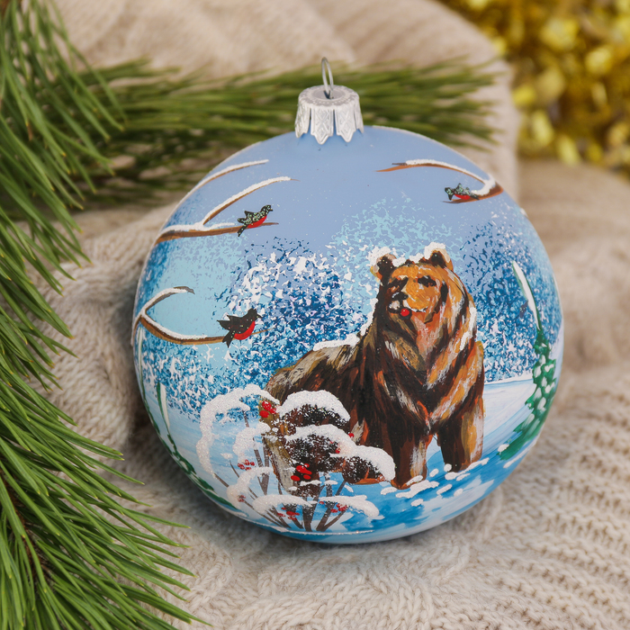 Шар "Лесные звери"  медведь 10 см