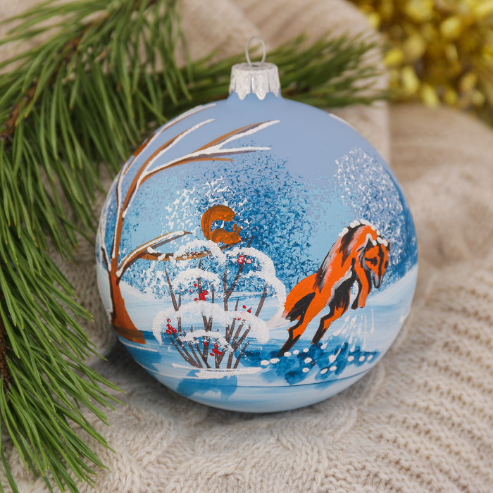 Шар "Лесные звери" лиса 10 см