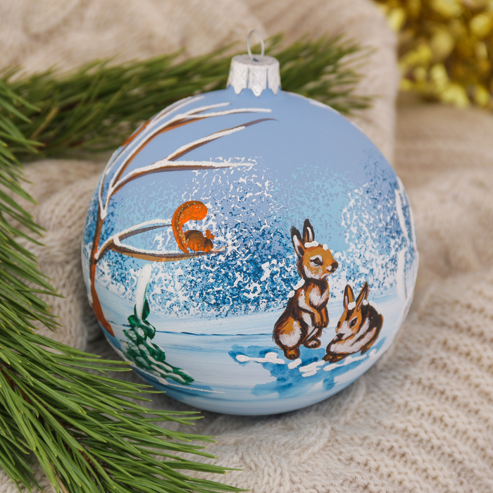 Шар "Лесные звери" зайцы 10 см