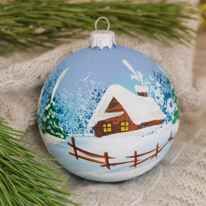 Шар "Лесные звери" домик 8 см