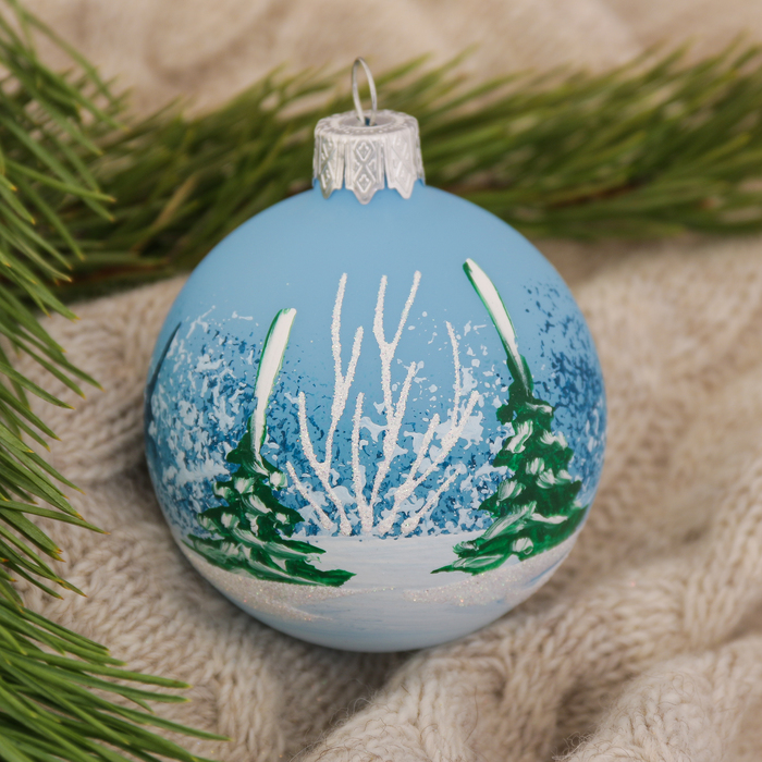 Шар "В зимнем лесу" 6,5 см