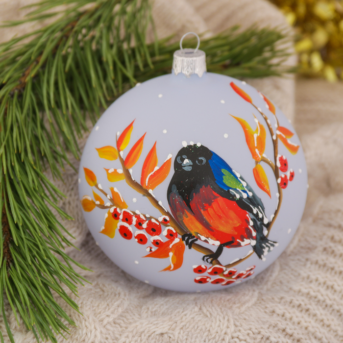 Шар "Птицы" снегирь, 10 см