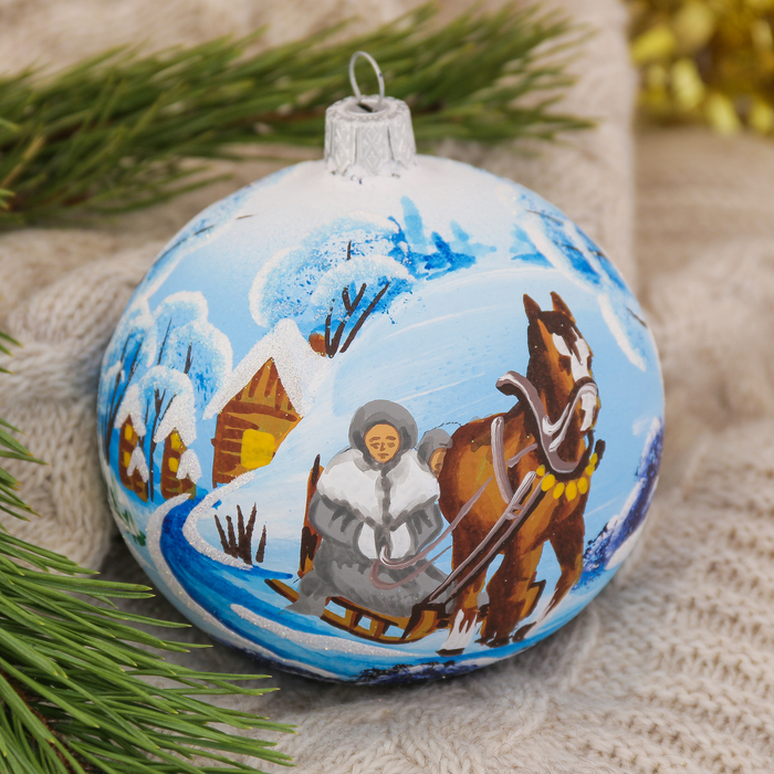 Шар "Барыни в санях" 10 см