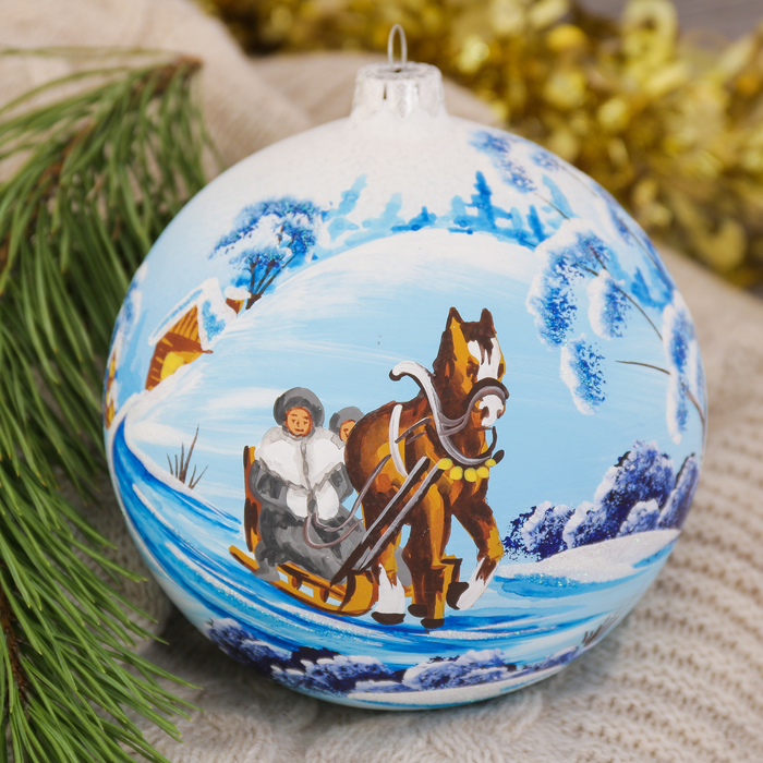 Шар "Барыни в санях" 12 см
