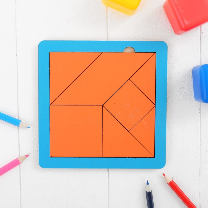 Рамка - вкладыш "Головоломка пифагора" МИКС, с инструкцией