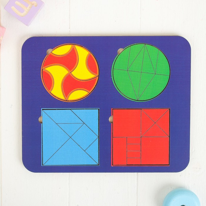 Рамка - вкладыш «Головоломка. Геометрические фигуры» МИКС, без инструкции