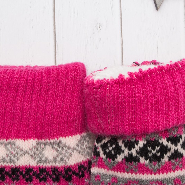 Варежки с подкладом молодёжные "Снегурочка", размер 19 (р-р произв. 9,5), цвет розовый 58710