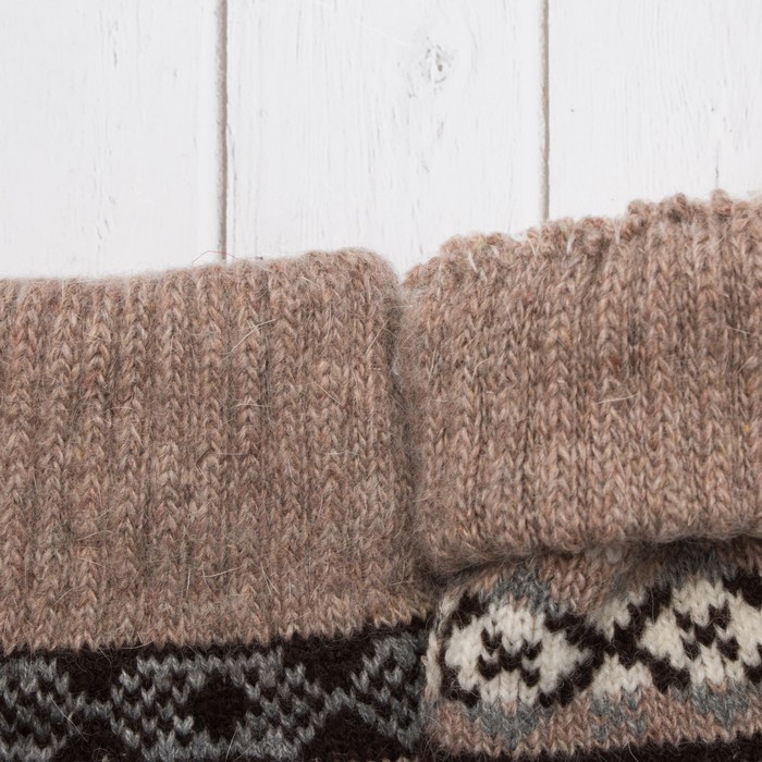 Варежки с подкладом молодёжные "Снегурочка", размер 19 (р-р произв. 9,5), цвет коричневый 58710