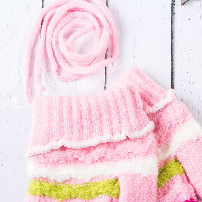 Варежки с подкладом детские "Алиса", размер 13 (р-р произв. 6,5), цвет розовый 58849