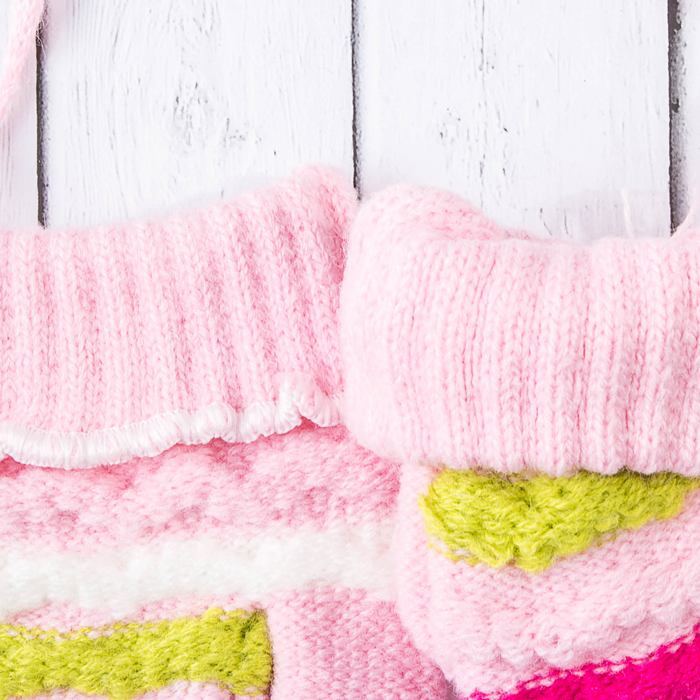 Варежки с подкладом детские "Алиса", размер 13 (р-р произв. 6,5), цвет розовый 58849