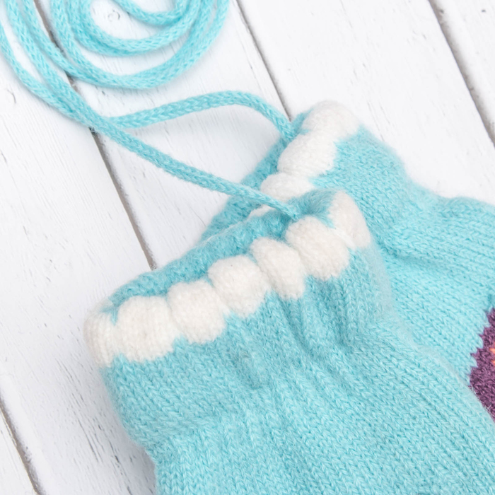 Варежки детские "Пузырек", размер 16 (р-р произв. 8), цвет сиреневый/голубой 65543