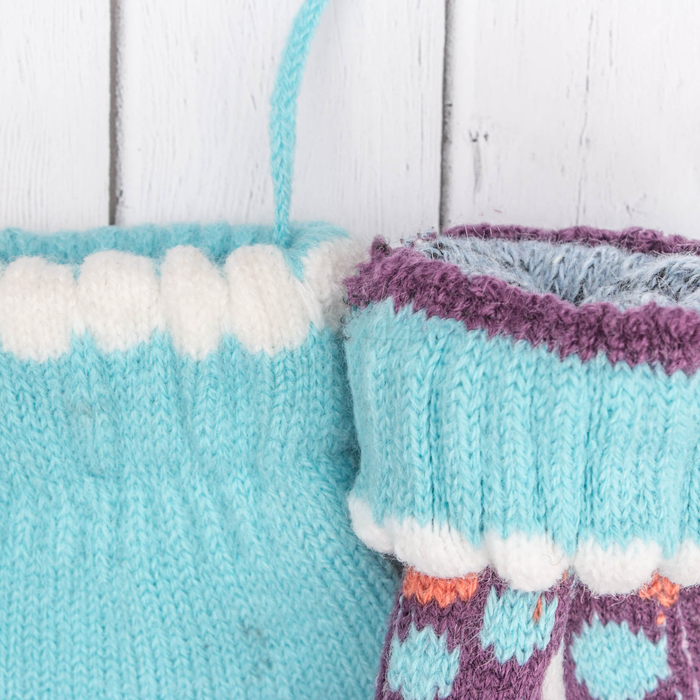 Варежки детские "Пузырек", размер 16 (р-р произв. 8), цвет сиреневый/голубой 65543