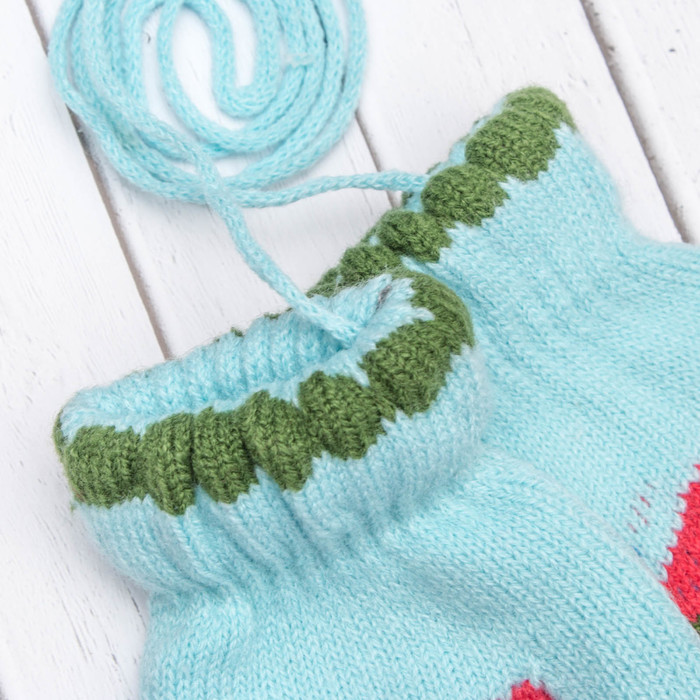 Варежки детские "Пузырек", размер 16 (р-р произв. 8), цвет красный/голубой 65543