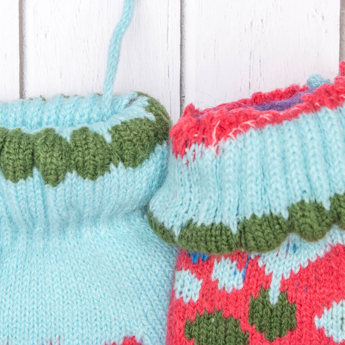 Варежки детские "Пузырек", размер 16 (р-р произв. 8), цвет красный/голубой 65543