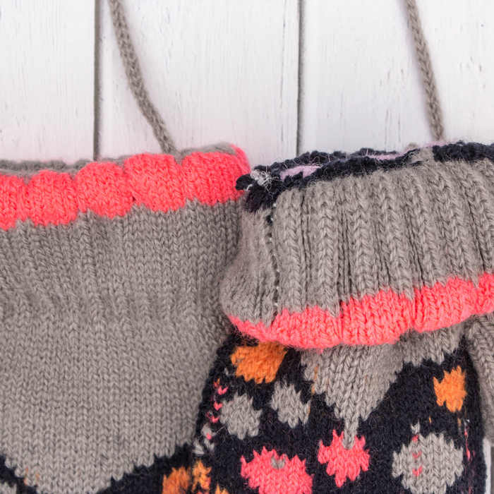 Варежки детские "Пузырек", размер 16 (р-р произв. 8), цвет серый/черный 65543