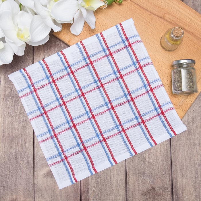 Вафельное полотенце "Spany home Care" 30х50 см, цвет красный/серый