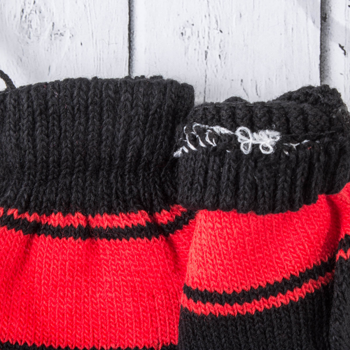 Варежки с подкладом детские "Танечка", размер 12 (р-р произв. 6), цвет красный/чёрный 58874