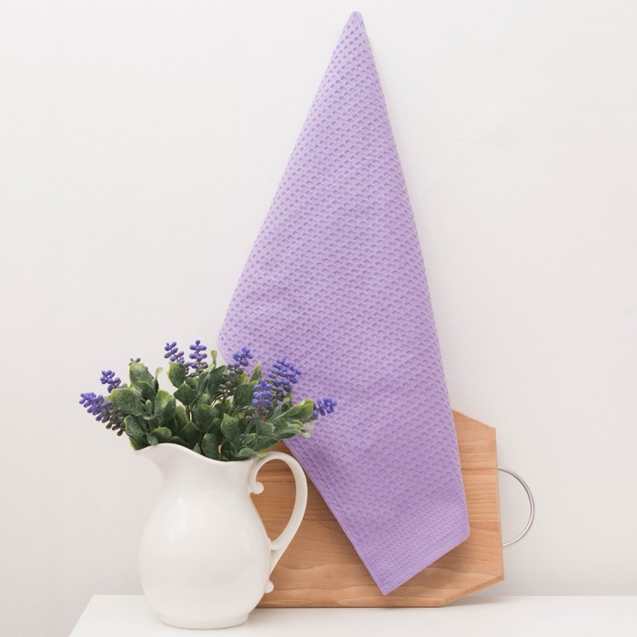 Вафельное полотенце "Twill" 30х50 см, цв.сиреневый 220 г/м2, 100% хлопок