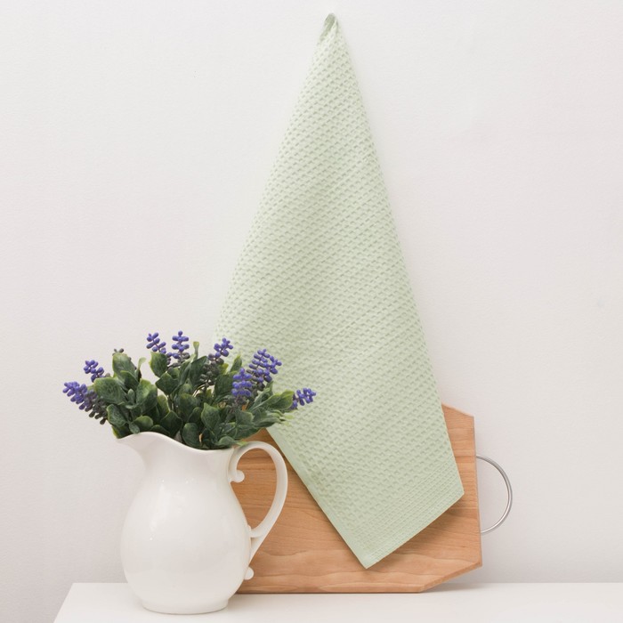 Вафельное полотенце "Twill" 30х50 см, цв.оливковый 220 г/м2, 100% хлопок