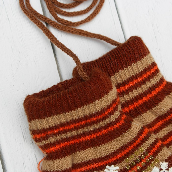 Варежки детские "Снегопад", размер 16 (р-р произв. 8), цвет светло-коричневый 65401