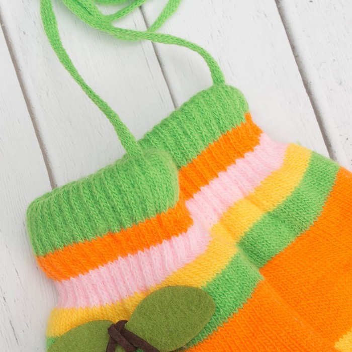 Варежки детские "Вишенка", размер 16 (р-р произв. 8), цвет зелёный 65494