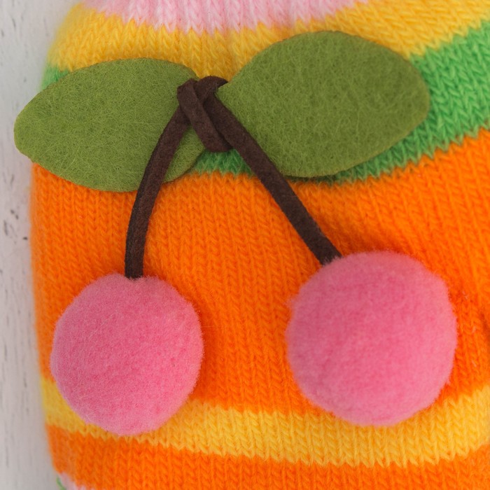 Варежки детские "Вишенка", размер 16 (р-р произв. 8), цвет зелёный 65494