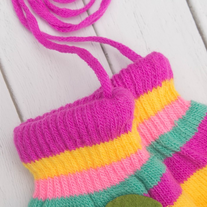 Варежки детские "Вишенка", размер 16 (р-р произв. 8), цвет розовый 65494