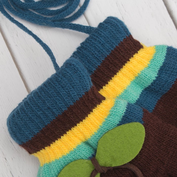 Варежки детские "Вишенка", размер 16 (р-р произв. 8), цвет тёмно-синий 65494