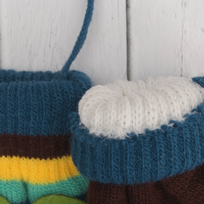 Варежки детские "Вишенка", размер 16 (р-р произв. 8), цвет тёмно-синий 65494