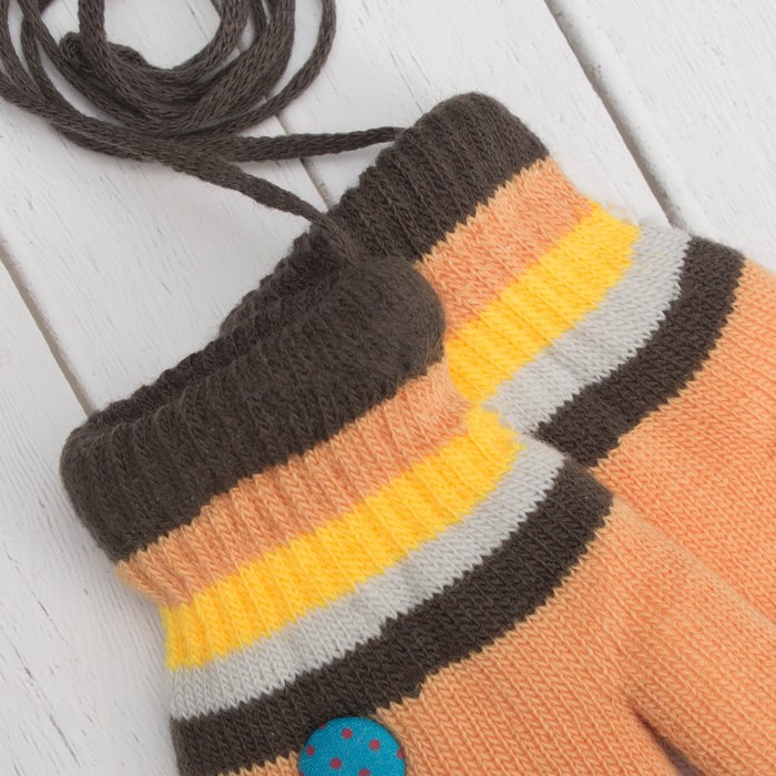 Варежки детские "Пуговка", размер 16 (р-р произв. 8), цвет хаки/песочный 65493