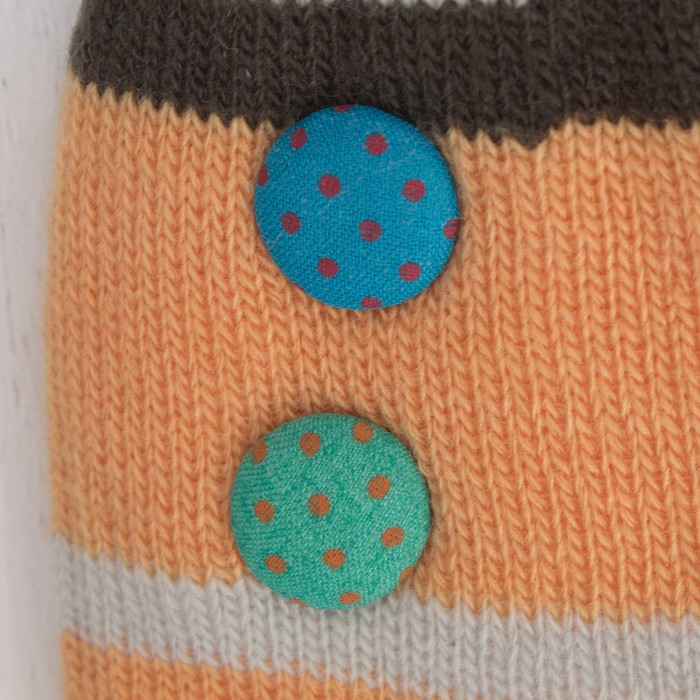 Варежки детские "Пуговка", размер 16 (р-р произв. 8), цвет хаки/песочный 65493