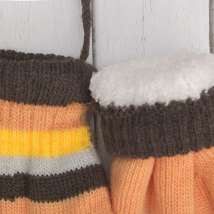 Варежки детские "Пуговка", размер 16 (р-р произв. 8), цвет хаки/песочный 65493