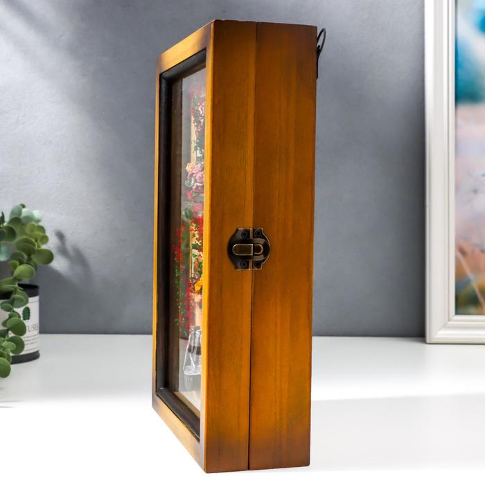 Ключница дерево 6 крючков "Тачка с цветами" МИКС 29х19,5х7 см