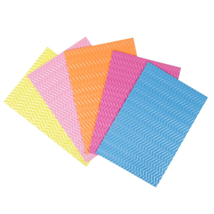 Фоамиран "Волны" 2 мм (набор 5 листов) формат А4 МИКС