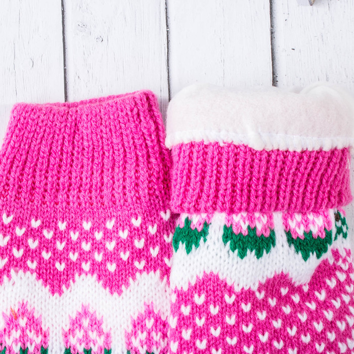 Варежки женские "Клубничка", размер 20 (р-р произв. 10), цвет фуксия 65490