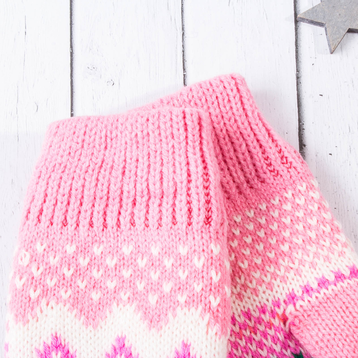 Варежки женские "Клубничка", размер 20 (р-р произв. 10), цвет розовый 65490