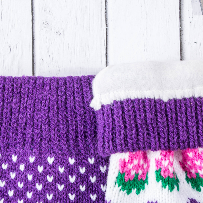 Варежки женские "Клубничка", размер 20 (р-р произв. 10), цвет фиолетовый 65490