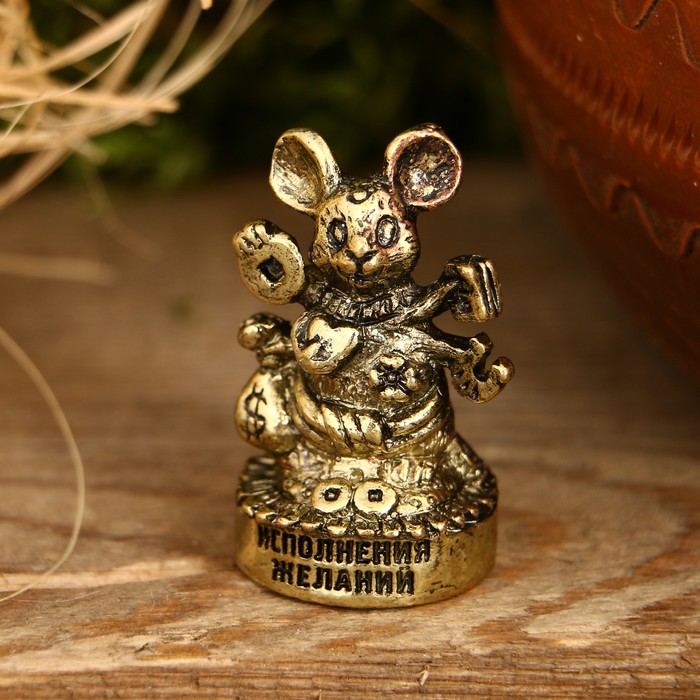 Фигурка мышка "Исполнения желаний", 3,5 х 1,9 х 2,1 см