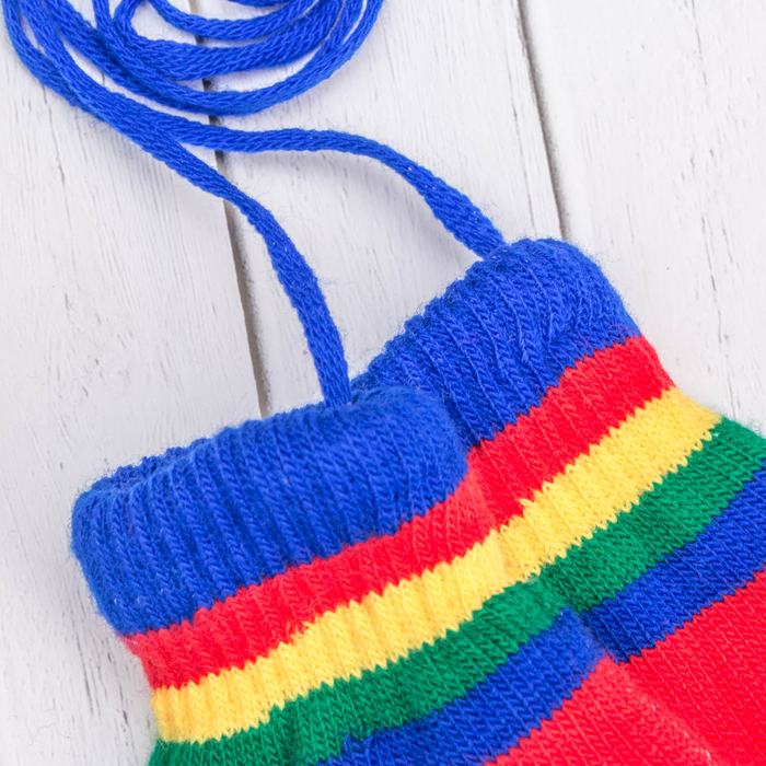 Варежки детские "Пуговка", размер 16 (р-р произв. 8), цвет синий/красный 65493