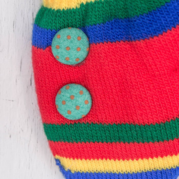 Варежки детские "Пуговка", размер 16 (р-р произв. 8), цвет синий/красный 65493