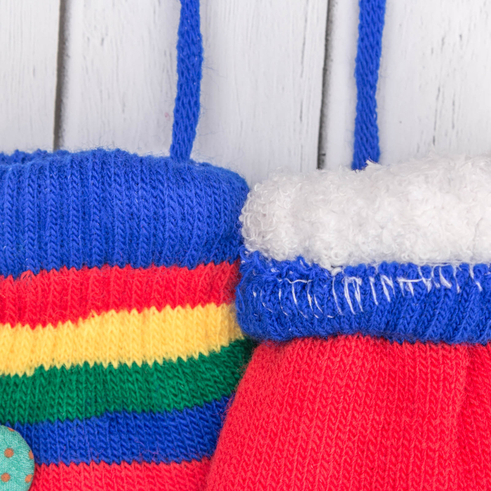 Варежки детские "Пуговка", размер 16 (р-р произв. 8), цвет синий/красный 65493