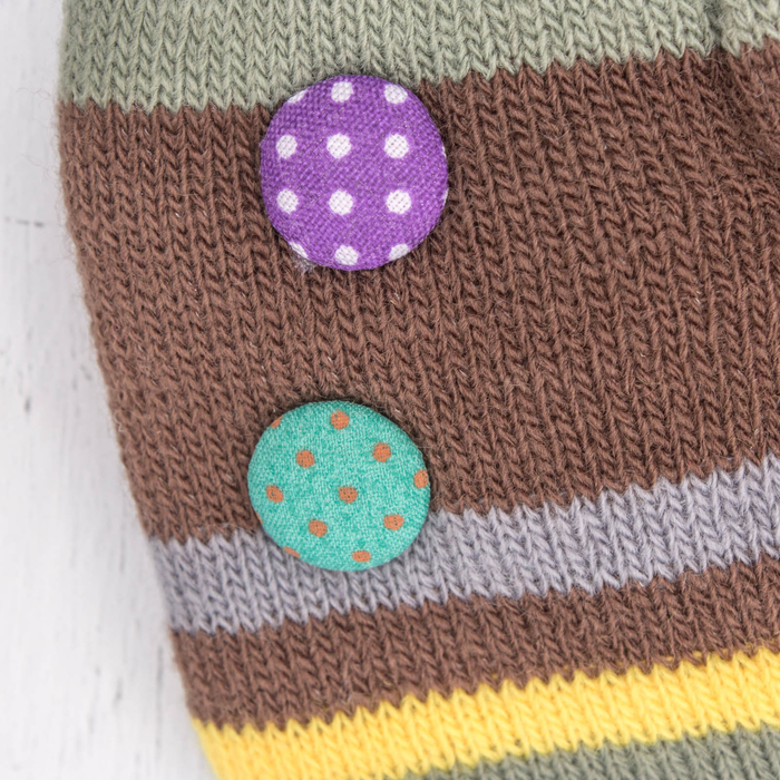 Варежки детские "Пуговка", размер 16 (р-р произв. 8), цвет фисташковый/коричневый 65493