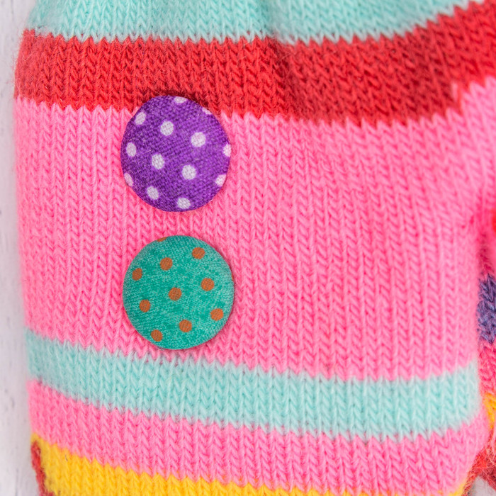 Варежки детские "Пуговка", размер 16 (р-р произв. 8), цвет розовый/терракотовый 65493