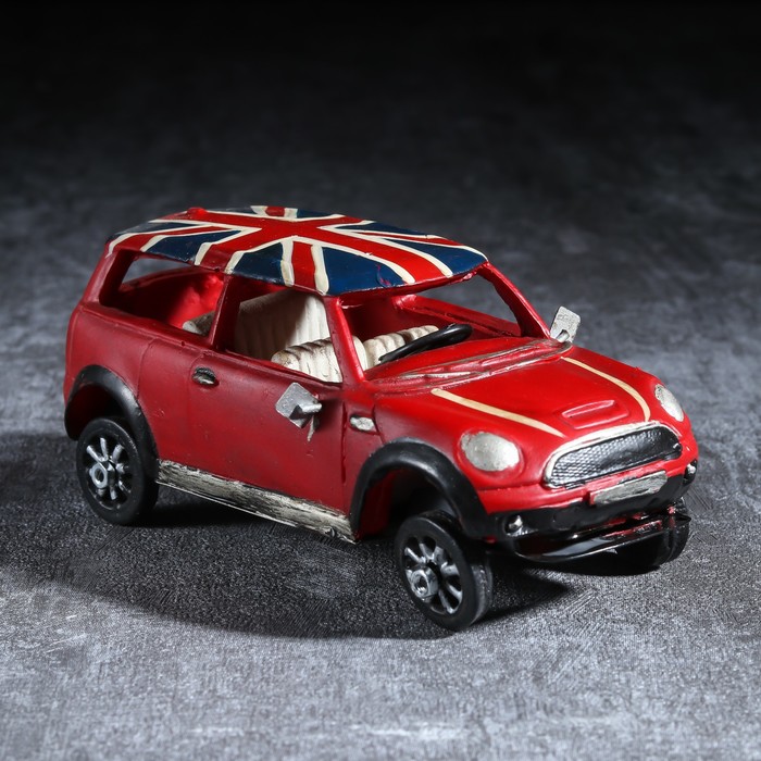 Сувенир металл "Мини-купер с британским флагом на крыше" 15х6,5х6 см