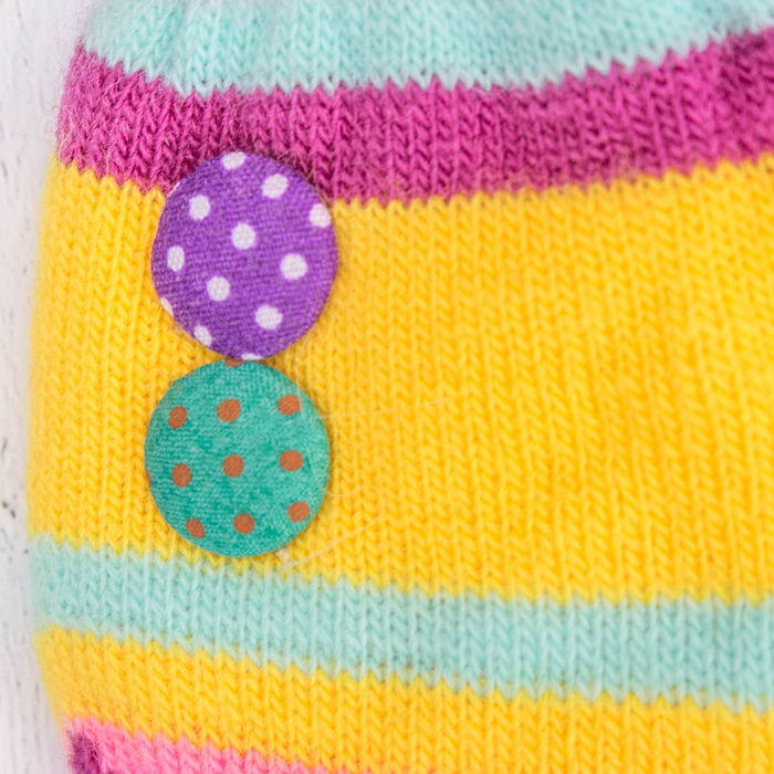 Варежки детские "Пуговка", размер 16 (р-р произв. 8), цвет сиреневый/жёлтый 65493