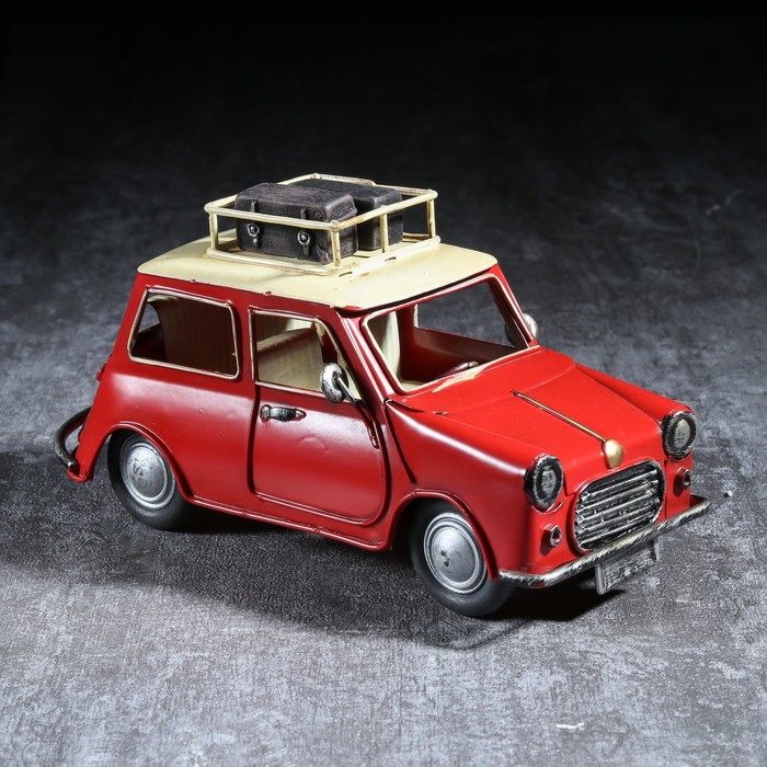 Сувенир металл "Ретроавтомобиль с багажником на крыше" 10х19,5х9 см