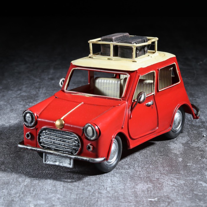 Сувенир металл "Ретроавтомобиль с багажником на крыше" 10х19,5х9 см