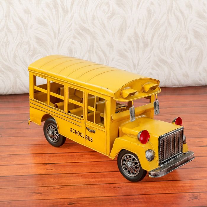 Сувенир металл "Школьный автобус" 14х31х10,5 см